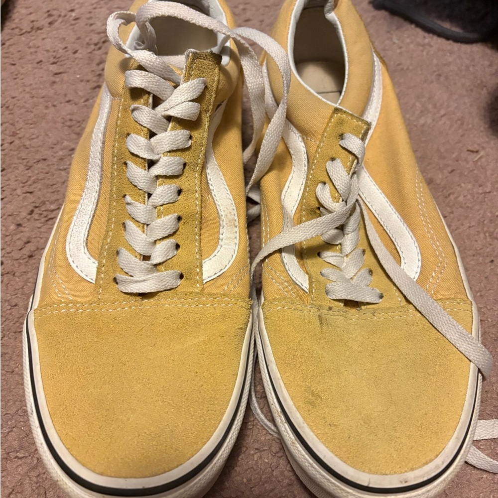 Vans Yellow and White Women's Sneakers